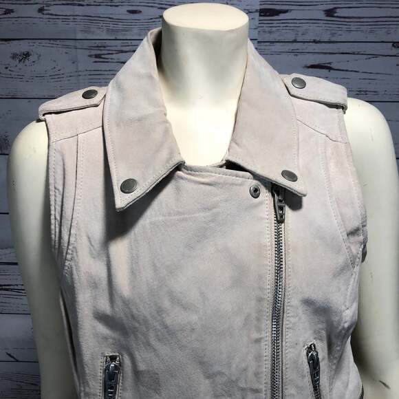 Blank NYC Suede Leather cZip Front Moto Vest size medium - Picture 6 of 12